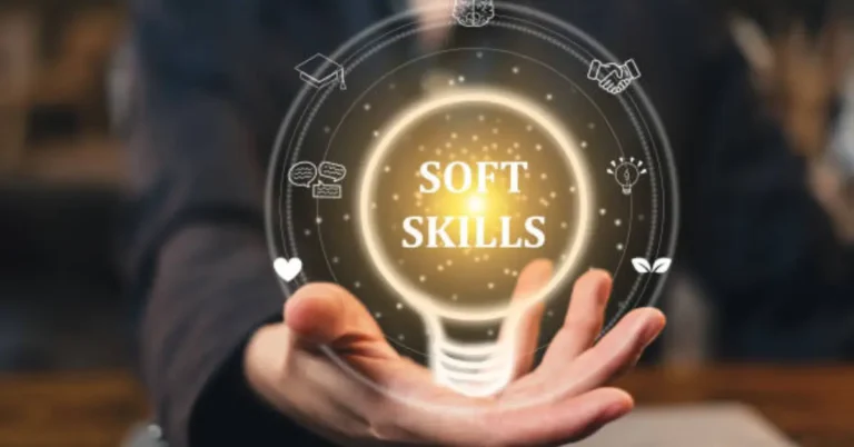 Illustration of a digital entrepreneur with strong communication and leadership soft skills.