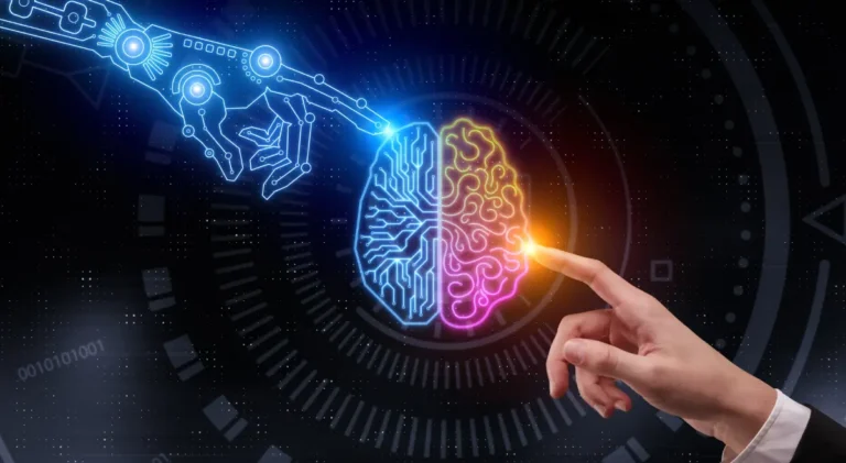 Illustration of a marketer using ChatGPT AI on a laptop to create content and automate digital campaigns